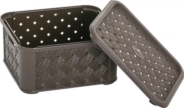 Кошик пластиковий Tontarelli із кришкою Аріанна S 85x166x145 мм