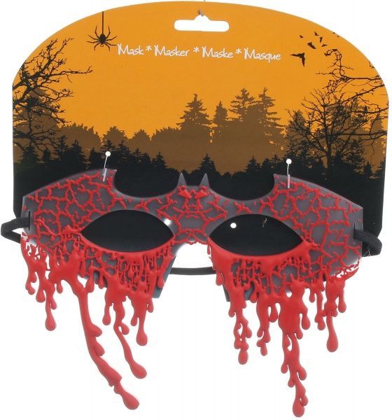 Маска карнавальная кровь 20,5x16,5x0,5 см в ассортименте