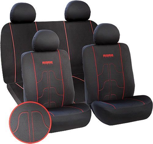 Комплект чохлів на сидіння Fodera Univ MOMO SC021BR чорний із червоним