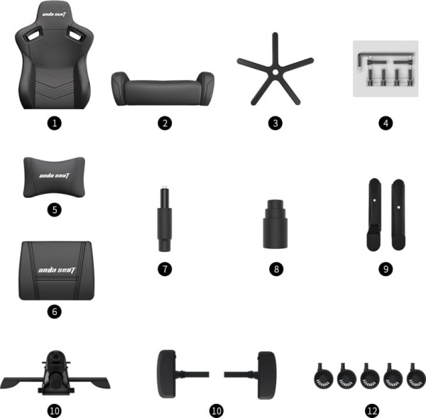 Крісло Anda Seat Kaiser 2 Black/Maroon Size XL (AD12XL-02-AB-PV/C-A05) червоний 