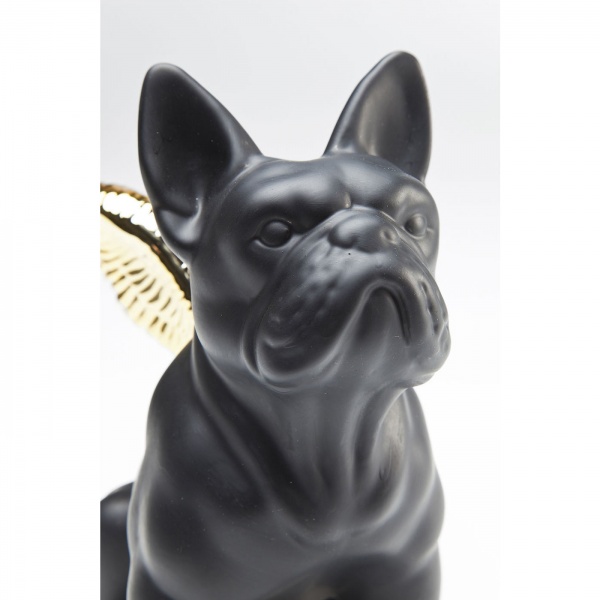 Статуэтка декоративная Sitting Angel Dog черная с золотым 22x12,21 см KARE Design