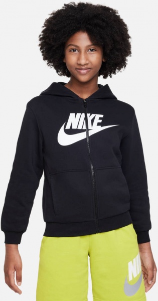 Джемпер Nike K NSW CLUB FLC HD FZ LS HBR FD2990-010 р.XL чорний