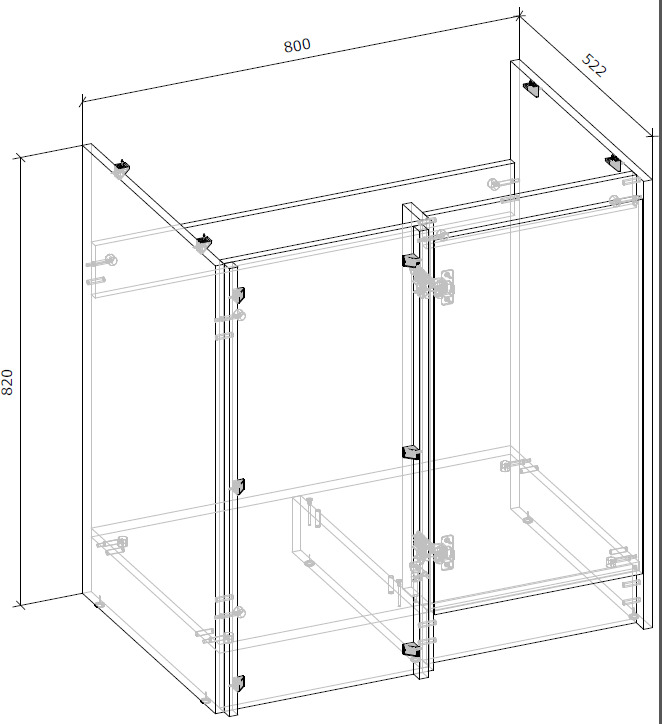 Тумба нижня МС Злата (правий) 80х82х52 шиншила сіра/дуб артізан Грейд