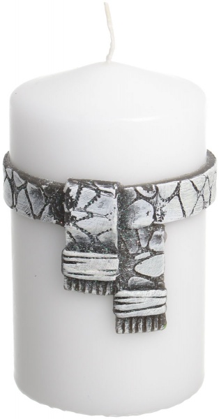 Свічка Циліндр декоративна Шарф білий 70x120 Pako-If