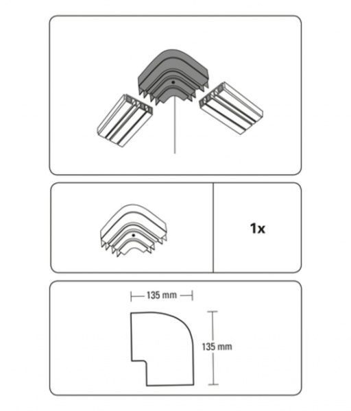 Поворот зовнійній Gardinia потрійний набірний білий 