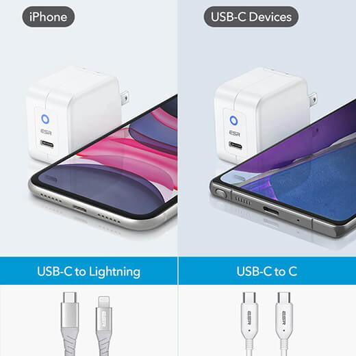 Сетевое зарядное устройство ESR USB-C mini PD Charger 20W для быстрой зарядки iPhone 