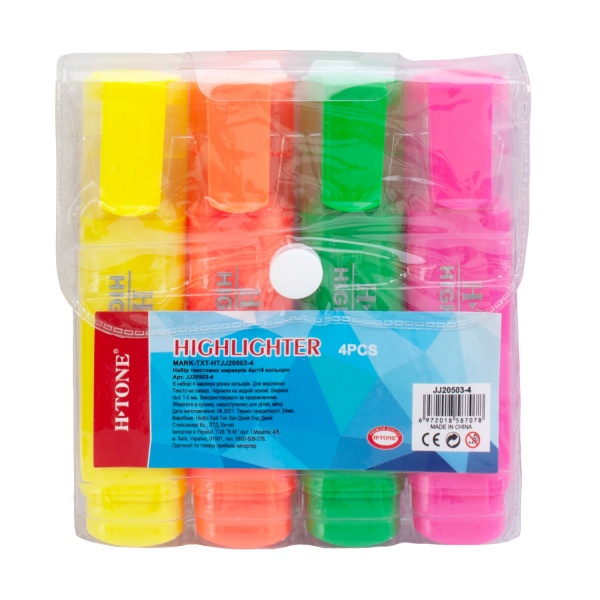 Набор текстовых маркеров H-Tone 1-5 мм 4 цвета разноцветный MARK-TXT-HTJJ20503-4 