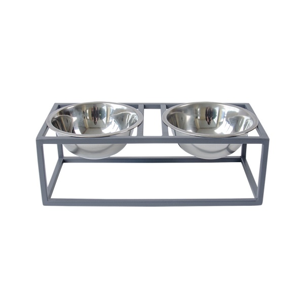 Підставка з мисками 10 центів для Джека №6 M 2 шт. по 600 мл графіт