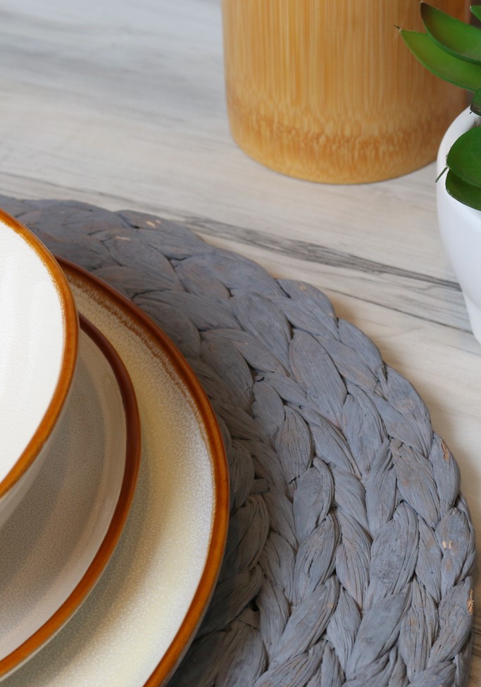 Коврик для сервировки Flamberg Nature 35 см водяной гиацинт пепельный