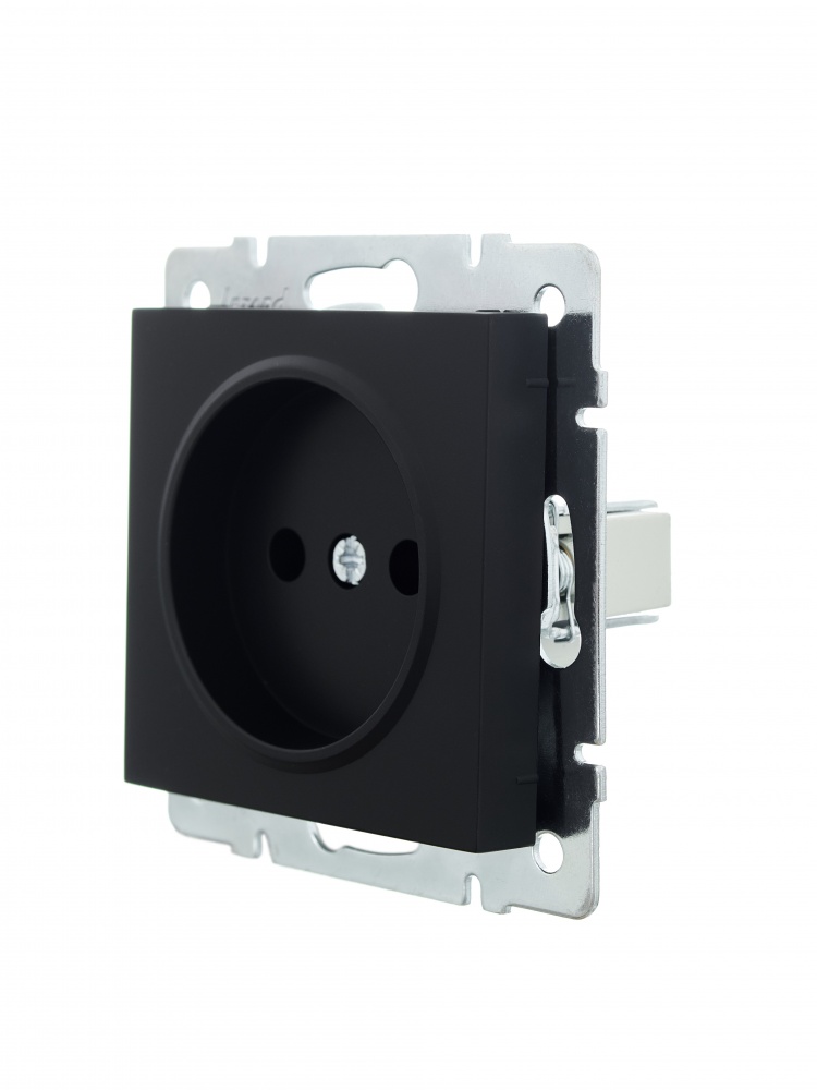 Механизм розетки 1 без заземления Lezard Vesna IP20 антрацит 742-4288-121B