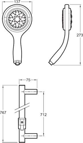 Душевой набор Jacob Delafon Flipside E15865-CP 