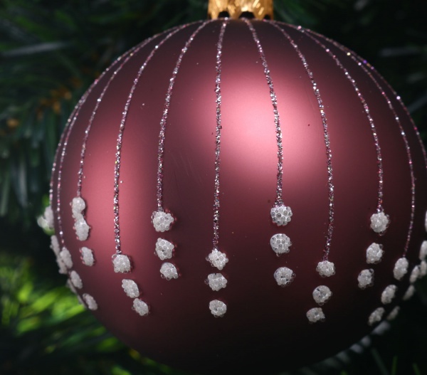 Елочная игрушка в форме шара розовая 8 см AVG104070 