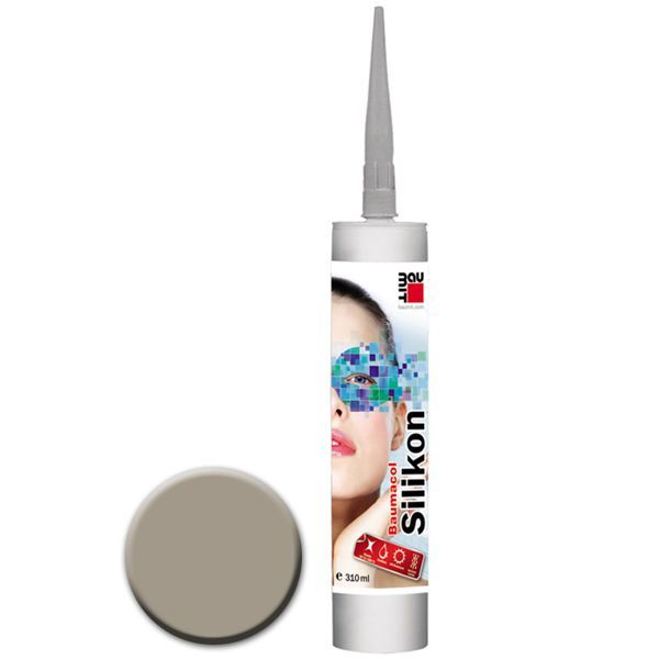 Герметик Baumit Baumaсol силиконовый санитарный 310 мл серый цемент