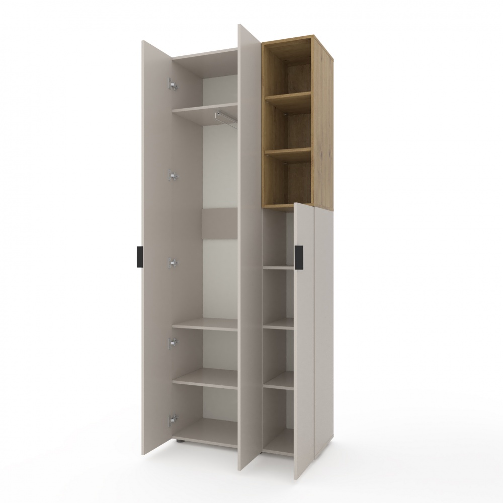 Шкаф Metkas Home A003R 3д ЛДСП 2300х900х420 мм кашемир / дуб артизан / кашемир