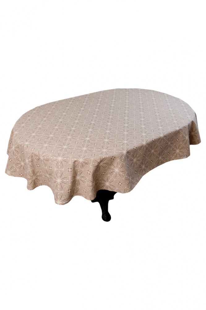 Скатерть овальная 133х240 Корица Прованс