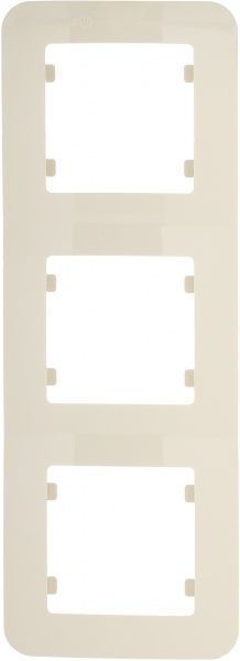 Рамка трехместная Makel Lillium Natural вертикальная слоновая кость