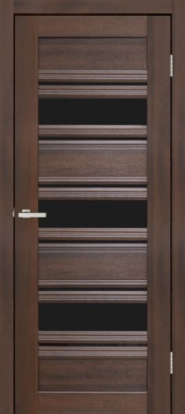 Дверне полотно ОМіС Dora 03 ПО чорне скло 800 мм каштан європейський 