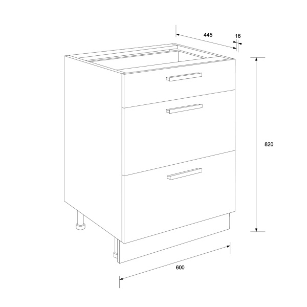 Тумба нижня Аліна НШ 60/85 білий/білий Сокме