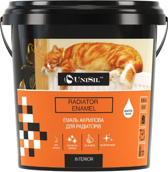 Акваэмаль UniSil Radiator Enamel белая полуглянец 0,2кг