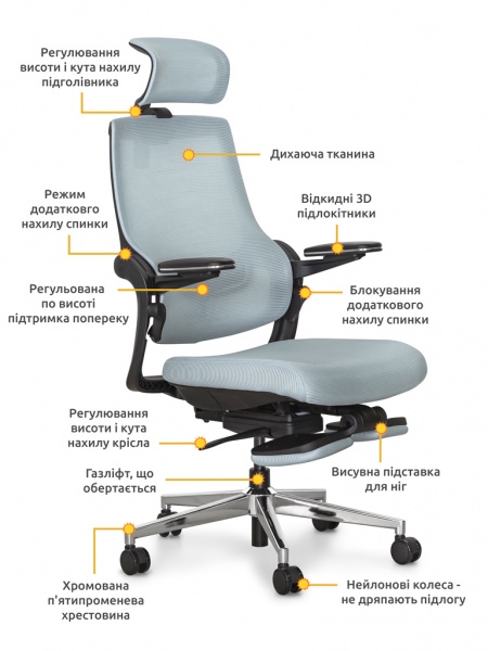 Кресло Mealux Y-565 KBGL серо-голубой 