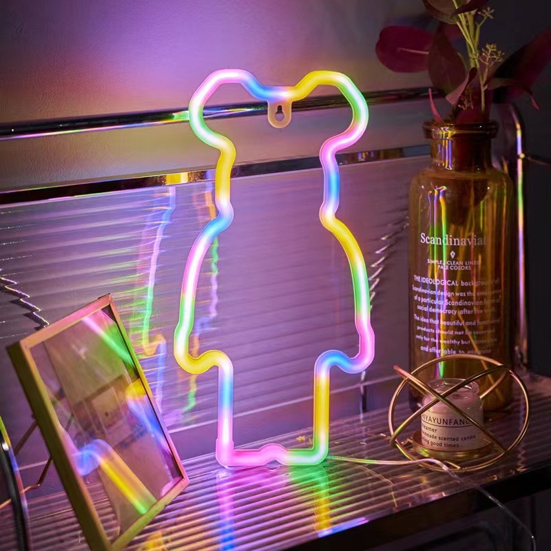 Неонова вивіска Luna LUDS-NEO-57 Mouse теплий білий/синій/рожевий/зелений