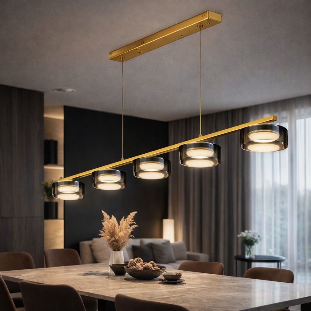 Люстра подвесная LIGHT SET DUSHA MS241-ZD5 5x12 Вт GX53 золотой/дымчатый