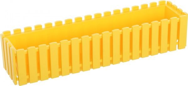 Ящик балконный Plastkon Fency прямоугольный 10,5л желтый 