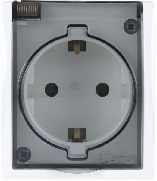 Розетка із заземленням Simon Aquarius без шторок білий AQGSz1/11A