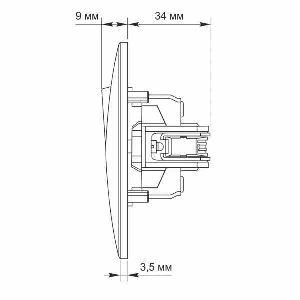 Вимикач триклавішний Videx Binera без підсвітки білий VF-BNSW3-W