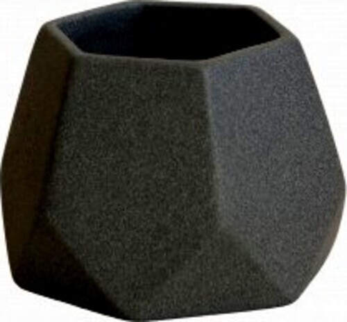 Кашпо Ориана-Запорожкерамика для суккулентов №2 фигурный черный матовый (074-2-003) 