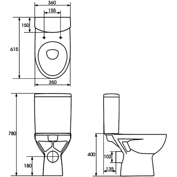 Компакт Cersanit Parva 011 00509 с сиденьем из дюропласта