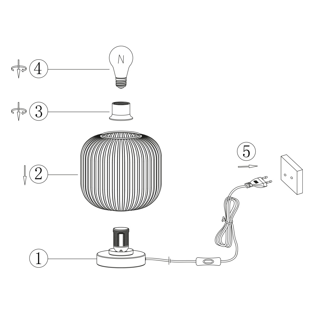 Настольная лампа Miorro Bravo 1x40 Вт Е27 черный 51-310-009