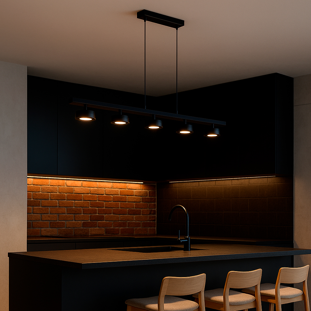 Світильник підвісний LIGHT SET PERLYNA 5xGX53 чорний