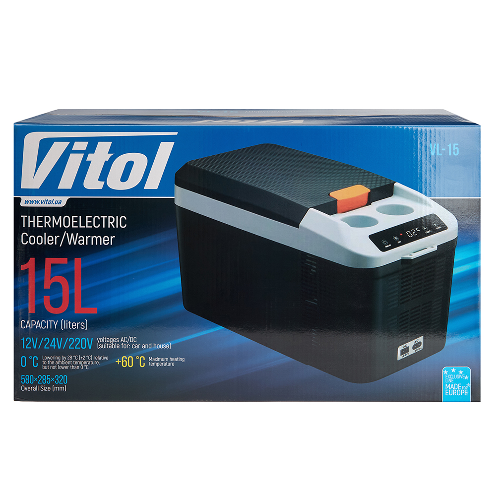 Автохолодильник термоэлектрический VL-15 Vitol 15 л