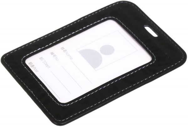 Бейдж вертикальный черный 11x7 см