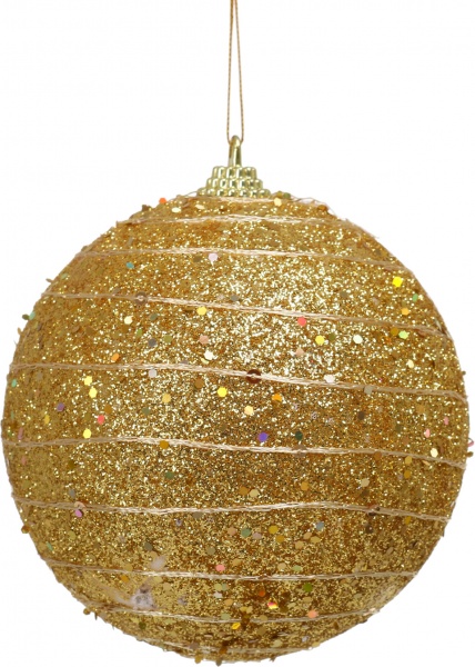 Куля новорічна Shunda пінопластиковий 100 мм золотий SDA200610G