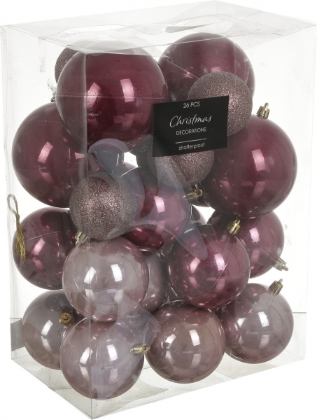 Набор елочных шаров CAN223050 розовый 26 шт./уп. 