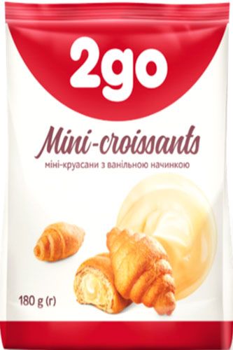 Міні-круасани 2GO з карамельною начинкою 180 г 
