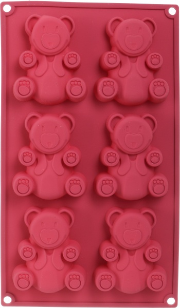 Форма для кексів Magic Ring Ведмедики 30.5х18х2 см 6 шт бордо Flamberg Smart Kitchen