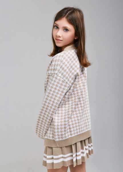 Кардиган для дівчинки ART KNIT Лапки р.116122 бежевий 