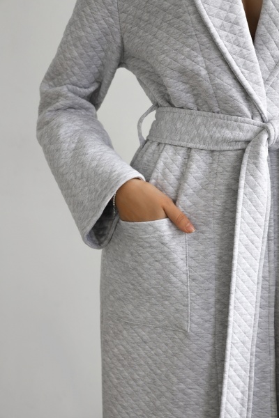 Халат жіночий German Volf Капітон р. S сірий меланж