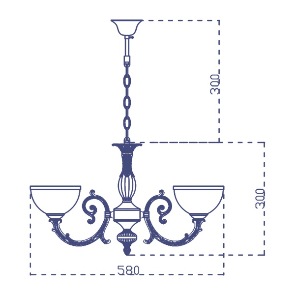 Люстра Victoria Lighting 5x40 Вт E27 бронза Gisele/SP5 