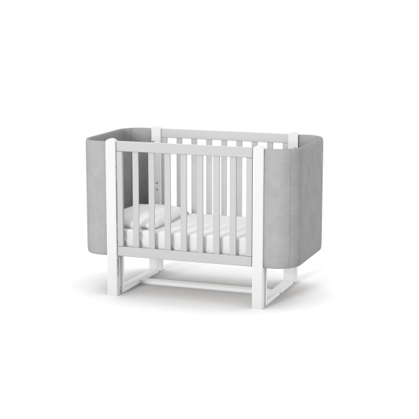 Кроватка детская Veres Монако Велюр бело-серый 05.3.1.212.17