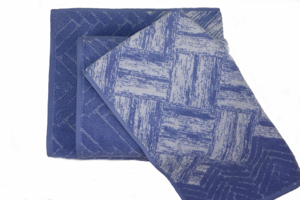 Рушник махровий Shane 70x140 см синій із малюнком La Nuit 