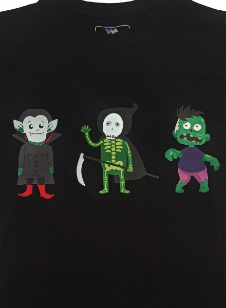 Футболка для девочек/для мальчиков WP Merchandise Halloween Чувачки р.152-158 черный 22158 