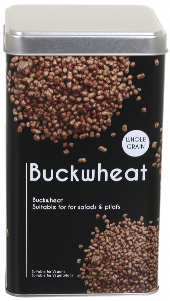 Ємність для зберігання Flamberg Premium Loft Rice&Buckwheat чорна 18,3х10,5х10,5 см дизайн в асортименті