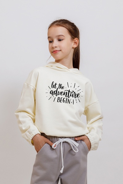 Худи для девочки KOSTA р.134 молочный 2525-3 