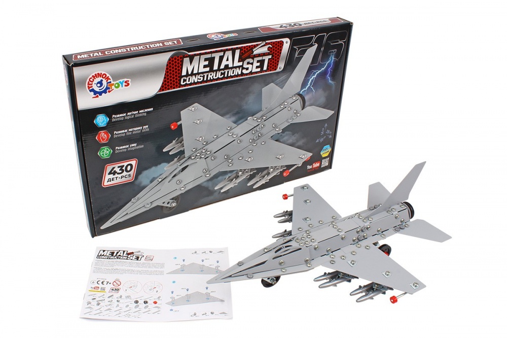 Конструктор металлический ТехноК Истребитель F16 9598