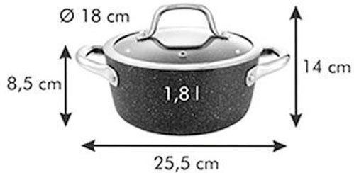 Кастрюля с крышкой PRESIDENT Stone 1,8 л 780332 Tescoma