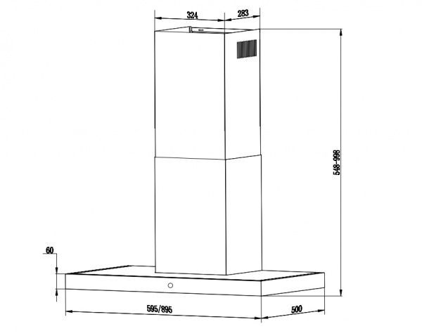 Витяжка Interline CUBA X/BL 60 TB/2/T